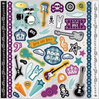 Best Creation Inc - Rock Star Collection - Glitter Cardstock Stickers - Element