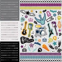 Best Creation Inc - Rock Star Collection - Glitter Cardstock Stickers - Combo