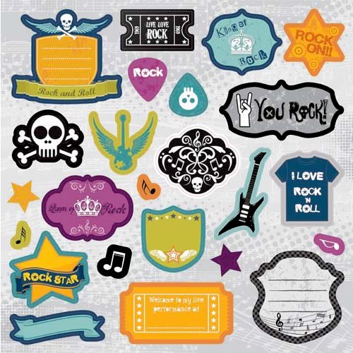 Best Creation Inc - Rock Star Collection - Expressions - Die Cut Chipboard Pieces
