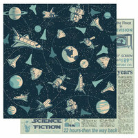 Best Creation Inc - Space Age Collection - 12 x 12 Double Sided Glitter Paper - Space Race