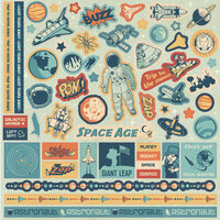 Best Creation Inc - Space Age Collection - Glitter Cardstock Stickers - Element