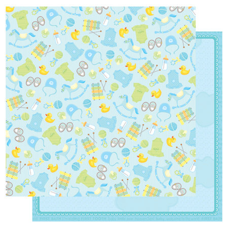 Best Creation Inc - Sweet Baby Collection - 12 x 12 Double Sided Glitter Paper - It's a Boy