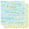 Best Creation Inc - Sweet Baby Collection - 12 x 12 Double Sided Glitter Paper - Baby Boy Words