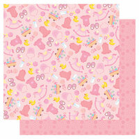 Best Creation Inc - Sweet Baby Collection - 12 x 12 Double Sided Glitter Paper - It's a Girl