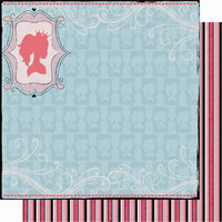 Best Creation Inc - Sixteen Candles Collection - 12 x 12 Double Sided Glitter Paper - Princess Silhouette