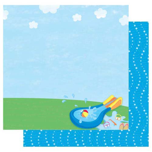 Best Creation Inc - Splash Fun Collection - 12 x 12 Double Sided Glitter Paper - Hit The Water