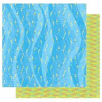 Best Creation Inc - Splash Fun Collection - 12 x 12 Double Sided Glitter Paper - Water Waves