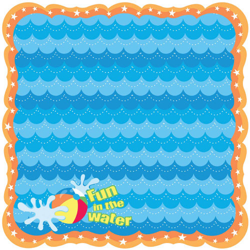Best Creation Inc - Splash Fun Collection - 12 x 12 Die Cut Glitter Paper - H2O Yeah!