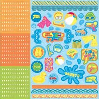 Best Creation Inc - Splash Fun Collection - Glitter Cardstock Stickers - Combo