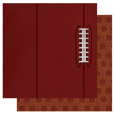 Best Creation Inc - Touchdown Collection - 12 x 12 Double Sided Glitter Paper - Football