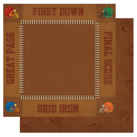 Best Creation Inc - Touchdown Collection - 12 x 12 Double Sided Glitter Paper - First Down