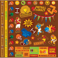 Best Creation Inc - Touchdown Collection - Glitter Cardstock Stickers - Element