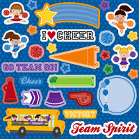 Best Creation Inc - Team Spirit Collection - Expressions - Die Cut Chipboard Pieces