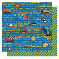 Best Creation Inc - Under Construction Collection - 12 x 12 Double Sided Glittered Paper - Construction Words