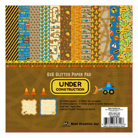 Best Creation Inc - Under Construction Collection - 6 x 6 Glittered Paper Pad