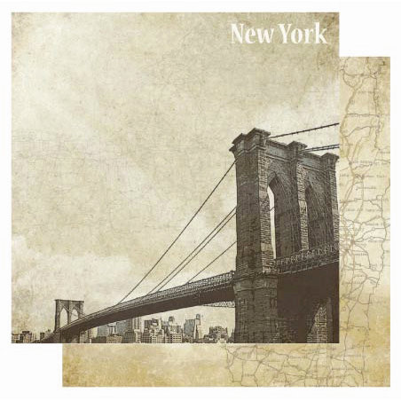 Best Creation Inc - USA Collection - 12 x 12 Double Sided Glitter Paper - New York
