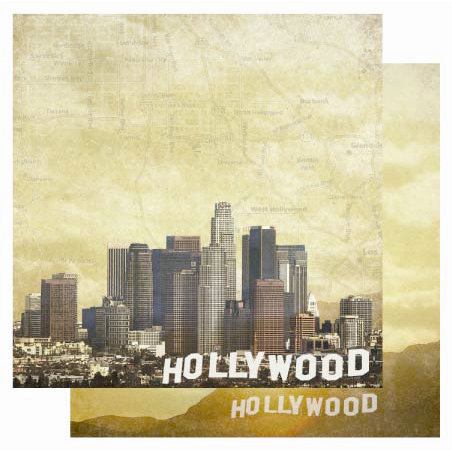 Best Creation Inc - USA Collection - 12 x 12 Double Sided Glitter Paper - Hollywood