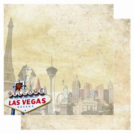 Best Creation Inc - USA Collection - 12 x 12 Double Sided Glitter Paper - Las Vegas