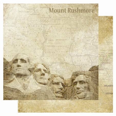 Best Creation Inc - USA Collection - 12 x 12 Double Sided Glitter Paper - Mount Rushmore