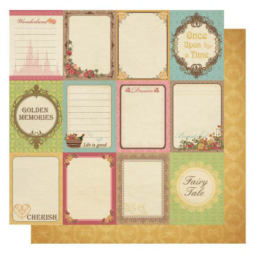 Best Creation Inc - Vintage Story Collection - 12 x 12 Double Sided Glitter Paper - Vintage Tags