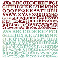 BasicGrey - Aspen Frost Collection - Christmas - 12 x 12 Alphabet Stickers