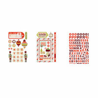 BasicGrey - Aspen Frost Collection - Christmas - Adhesive Chipboard - Shapes and Alphabets