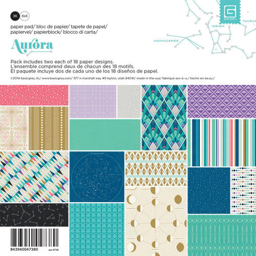 BasicGrey - Aurora Collection - 6 x 6 Paper Pad