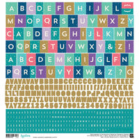 BasicGrey - Aurora Collection - 12 x 12 Cardstock Stickers - Alphabet