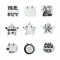 BasicGrey - Basic Manila Collection - Small Details - Decorative Stickers - Fasteners, CLEARANCE