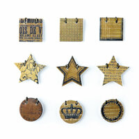 BasicGrey - Basic Kraft Collection - Small Details - Decorative Stickers - Fasteners