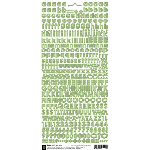 BasicGrey - Micro Monogram Stickers - Alphabet - Green