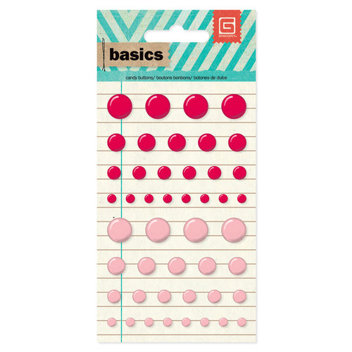 BasicGrey - Basics Collection - Candy Buttons - Red and Pink