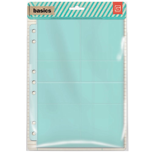 BasicGrey - Basics Collection - 7 x 9 Divided Page Protectors - Nine Pack