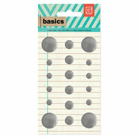 BasicGrey - Basics Collection - Metal Studs - Silver Circles