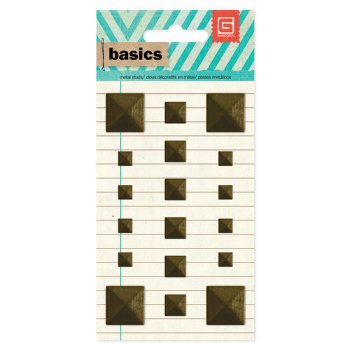 BasicGrey - Basics Collection - Metal Studs - Brass Squares