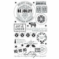 Basic Grey Wholy Cow! Rub-ons - Holiday Cheer - Black