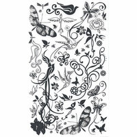 BasicGrey Element Rub Ons - Birds and Butterflies - Black