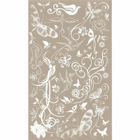 BasicGrey Element Rub Ons - Birds and Butterflies - White