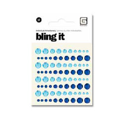 BasicGrey - Bling It Collection - Rhinestones - Individual Dots - Indigo and Sky