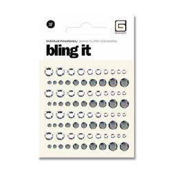 BasicGrey - Bling It Collection - Rhinestones - Individual Dots - Silver and Diamond
