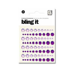 BasicGrey - Bling It Collection - Rhinestones - Individual Dots - Lilac and Violet