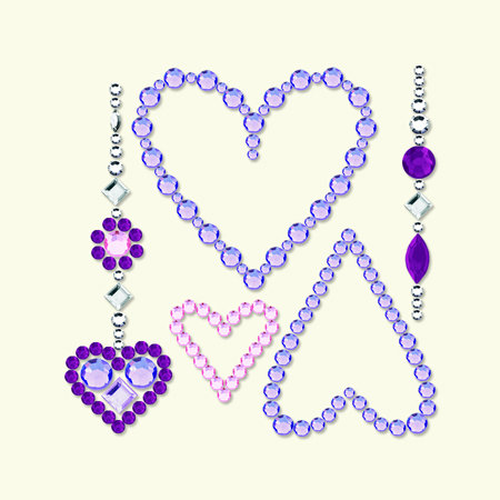 BasicGrey - Bling It Collection - Rhinestones - Heart Pendant - Lilac, CLEARANCE