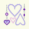 BasicGrey - Bling It Collection - Rhinestones - Heart Pendant - Lilac, CLEARANCE