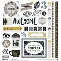 BasicGrey - Barista Collection - 12 x 12 Cardstock Stickers - Elements