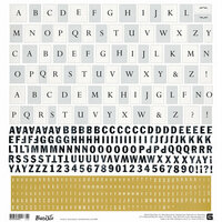 BasicGrey - Barista Collection - 12 x 12 Cardstock Stickers - Alphabet