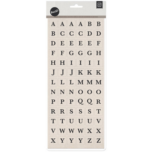 BasicGrey - Barista Collection - Chipboard Stickers - Alphabet