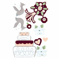 BasicGrey - Cappella Collection - Woolies - 3 Dimensional Felt Stickers, CLEARANCE