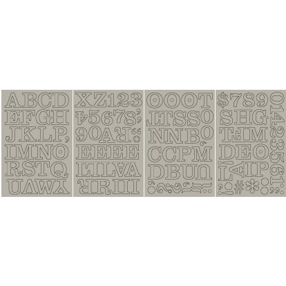 BasicGrey - Mini Monograms Chipboard  - Recess - Middleset , CLEARANCE