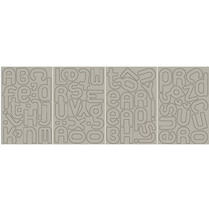 BasicGrey - Monograms Chipboard  - Obscure - Elbow , CLEARANCE