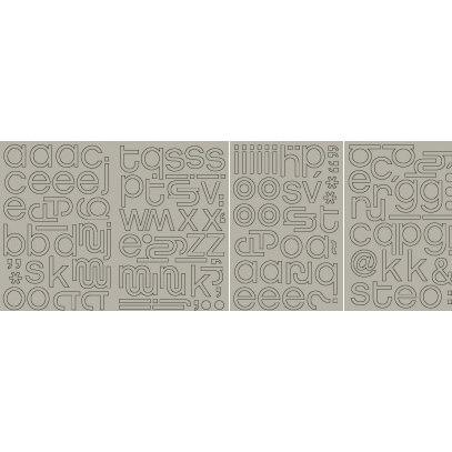 BasicGrey - Mini Monograms Chipboard  - Obscure - Hip